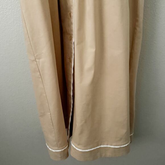 EXQUISE x ANTHROPOLOGIE |  Tobie Shirt Dress Pleated Waist Beige Tan White | XL - Picture 8 of 12